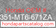 Honda 64351-MT6-671ZA genuine part number image
