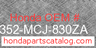 Honda 64352-MCJ-830ZA genuine part number image