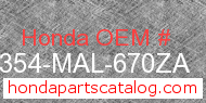 Honda 64354-MAL-670ZA genuine part number image