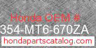 Honda 64354-MT6-670ZA genuine part number image