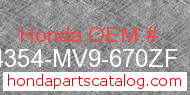 Honda 64354-MV9-670ZF genuine part number image