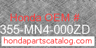 Honda 64355-MN4-000ZD genuine part number image