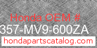 Honda 64357-MV9-600ZA genuine part number image