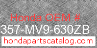 Honda 64357-MV9-630ZB genuine part number image