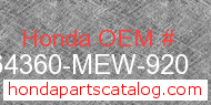 Honda 64360-MEW-920 genuine part number image