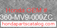 Honda 64360-MV9-000ZC genuine part number image
