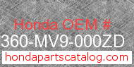 Honda 64360-MV9-000ZD genuine part number image