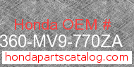 Honda 64360-MV9-770ZA genuine part number image