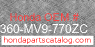 Honda 64360-MV9-770ZC genuine part number image