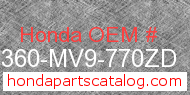 Honda 64360-MV9-770ZD genuine part number image