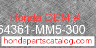 Honda 64361-MM5-300 genuine part number image