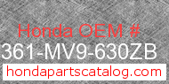 Honda 64361-MV9-630ZB genuine part number image