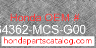 Honda 64362-MCS-G00 genuine part number image