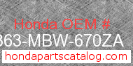 Honda 64363-MBW-670ZA genuine part number image