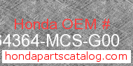 Honda 64364-MCS-G00 genuine part number image