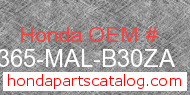 Honda 64365-MAL-B30ZA genuine part number image