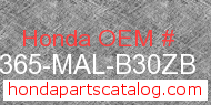 Honda 64365-MAL-B30ZB genuine part number image
