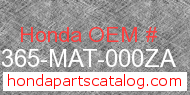 Honda 64365-MAT-000ZA genuine part number image