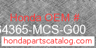 Honda 64365-MCS-G00 genuine part number image