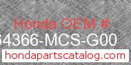 Honda 64366-MCS-G00 genuine part number image