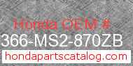 Honda 64366-MS2-870ZB genuine part number image