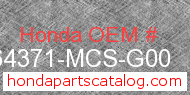 Honda 64371-MCS-G00 genuine part number image