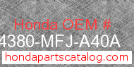 Honda 64380-MFJ-A40A genuine part number image
