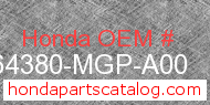 Honda 64380-MGP-A00 genuine part number image