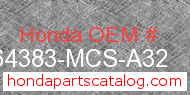 Honda 64383-MCS-A32 genuine part number image