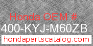 Honda 64400-KYJ-M60ZB genuine part number image