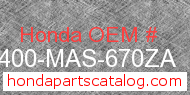 Honda 64400-MAS-670ZA genuine part number image