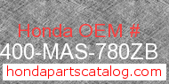 Honda 64400-MAS-780ZB genuine part number image