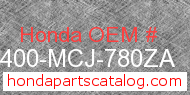 Honda 64400-MCJ-780ZA genuine part number image