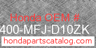 Honda 64400-MFJ-D10ZK genuine part number image