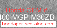 Honda 64400-MGP-M30ZB genuine part number image