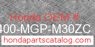 Honda 64400-MGP-M30ZC genuine part number image