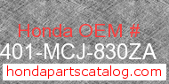 Honda 64401-MCJ-830ZA genuine part number image