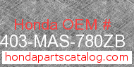 Honda 64403-MAS-780ZB genuine part number image