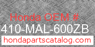 Honda 64410-MAL-600ZB genuine part number image