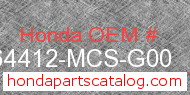 Honda 64412-MCS-G00 genuine part number image