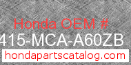 Honda 64415-MCA-A60ZB genuine part number image