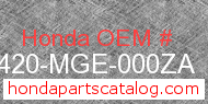 Honda 64420-MGE-000ZA genuine part number image