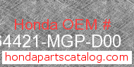 Honda 64421-MGP-D00 genuine part number image
