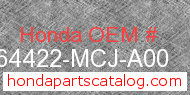 Honda 64422-MCJ-A00 genuine part number image