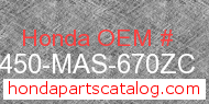 Honda 64450-MAS-670ZC genuine part number image
