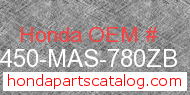 Honda 64450-MAS-780ZB genuine part number image