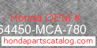 Honda 64450-MCA-780 genuine part number image