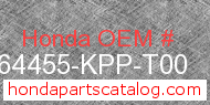 Honda 64455-KPP-T00 genuine part number image