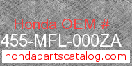 Honda 64455-MFL-000ZA genuine part number image