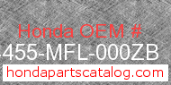 Honda 64455-MFL-000ZB genuine part number image